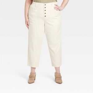 Knox Rose Egret Tapered Fit Button Fly Pants Women